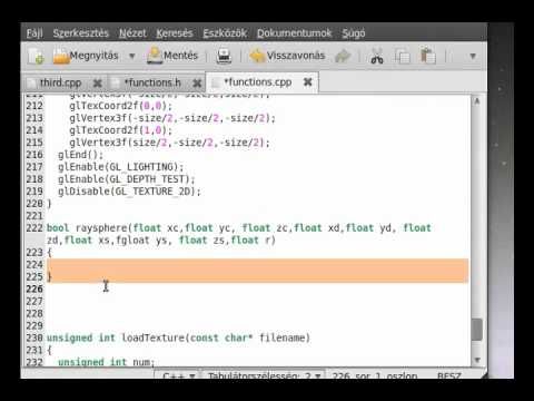 OpenGL (SDL,C++) tutorial 16 - ray tracing (ray-sphere intersection)