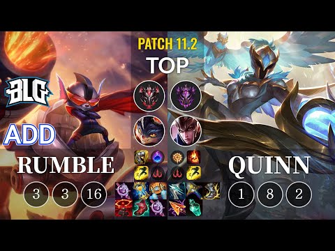 BLG ADD Rumble vs Quinn Top - KR Patch 11.2