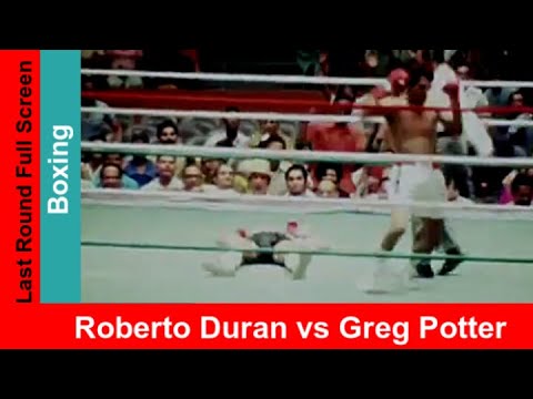 Roberto Duran vs Greg Potter, Widescreen Color Match Highlights & Knockout, Boxing Title Fight 1972