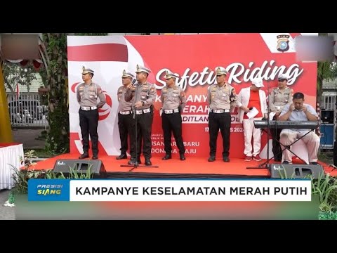 DITLANTAS POLDA RIAU GELAR SAFETY RIDING KAMPANYE KESELAMATAN MERAH PUTIH 2024