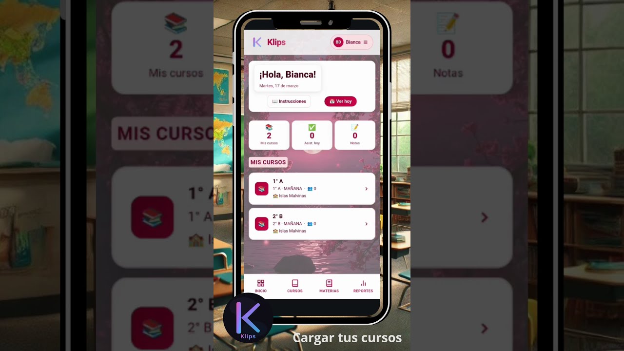Cursos y alumnos en Klip