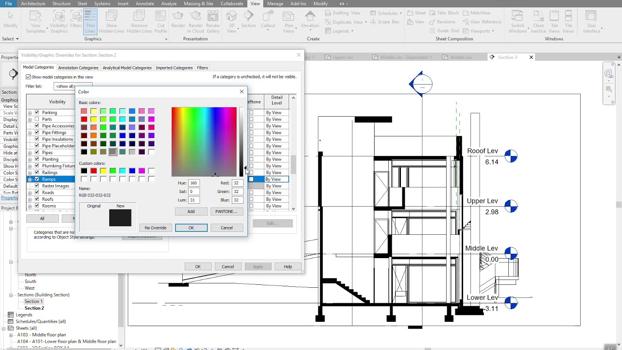 8 Add Section AA & BB in the Project