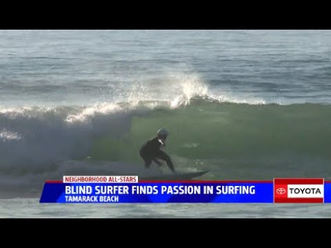 Blind Surfer Pete Gustin feature on FOX 5 San Diego - Video