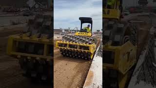 sheepfoot roller for soil compaction work #soil #compaction #roller #construction #civilwork #hard