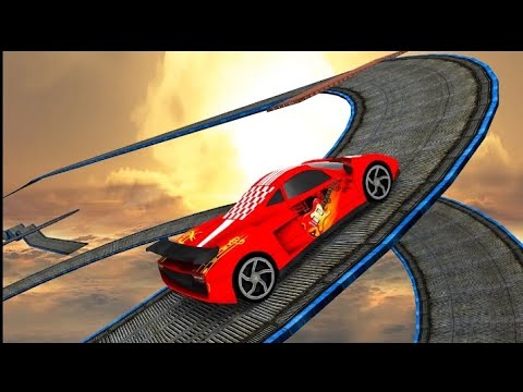 Impossible Stunt Car Tracks 3D: Green CarDriving Stunts Levels 13 & 14 - AndroidGamePlay