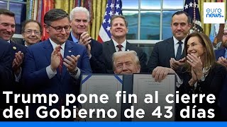 Trump firma la ley de financiación, pone fin al cierre del Gobierno de 43 días
