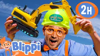 Blippi Visits a Construction Site and Explores an Excavator! | 2 HOURS OF BLIPPI TOYS!