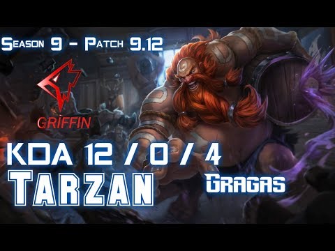 GRF Tarzan GRAGAS vs LEE SIN Jungle - Patch 9.12 KR Ranked