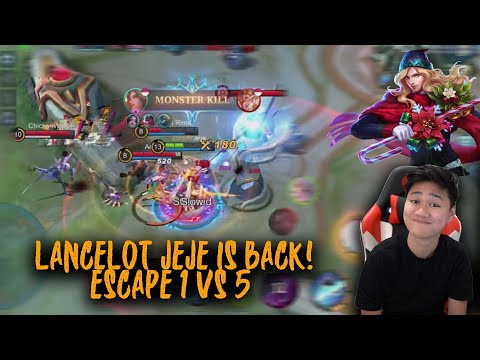 LANCELOT JEJE IS BACK! ESCAPE 1 VS 5 DIKIT LAGI TOP 1 LANCELOT! - Mobile Legends