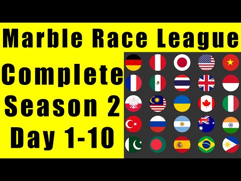 Marble Race League 2019 Season 2 Complete Race Day 1-10 in Algodoo / Marble Race King