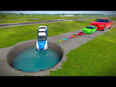 BIG & SMALL CARS vs GIANT PIT #392 💥🔥 – BeamNG.drive Fly BeamNG !