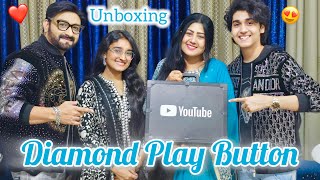 Unboxing Diamond Play Button💎 #zidaanshahidaly #youtubecreatorawards #familyvlog ❤️😍