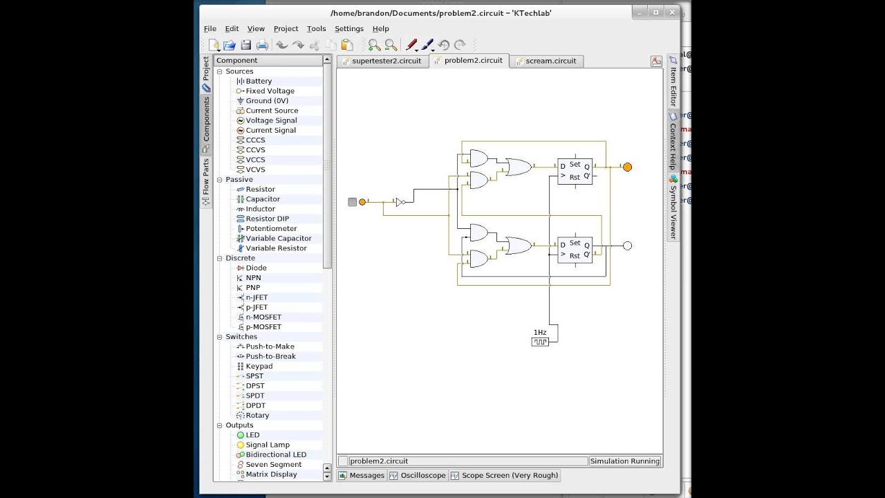 Digital Circuit using ktechlab