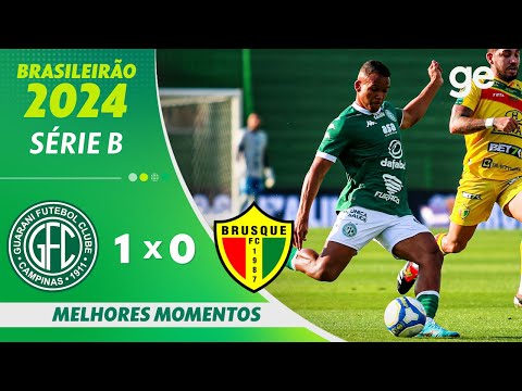 Gols e lances de Guarani x Brusque