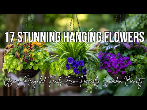 "17 Stunning Hanging Flowers for Baskets Using Recycled Finds | Eco-Friendly Garden Beauty"