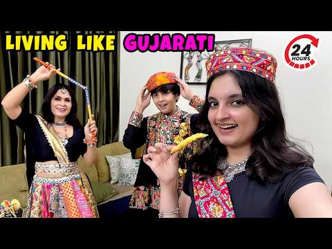 LIVING LIKE GUJARATI for 24 Hours | Navatri Garba Celebration | Aayu and Pihu Show