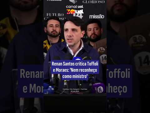 Renan Santos critica Toffoli e Moraes: ‘Nem reconheço como ministro’