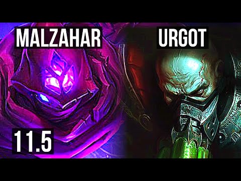 MALZAHAR vs URGOT (TOP) | 4/0/8, 1.6M mastery | NA Diamond | v11.5