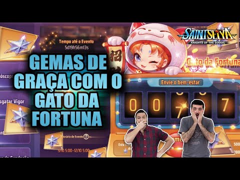 AUMENTANDO suas GEMAS de INVOCAÇÃO e GRAÇA! GATO da FORTUNA CHEGOU! Saint Seiya Awakening