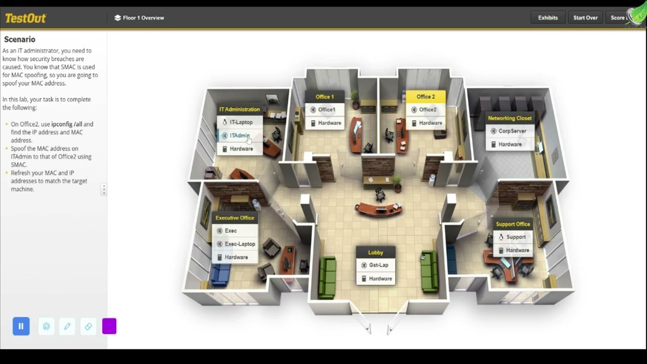 TestOut 14.6.6 Spoof MAC Addresses with SMAC CompTIA Testout