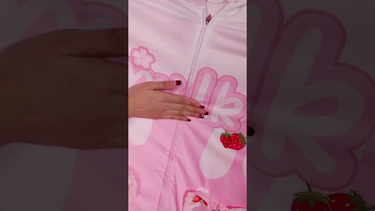 So Cute & Sweet for Bedtime! 🍓🥛#pajamas #cozyfashion #catpaw