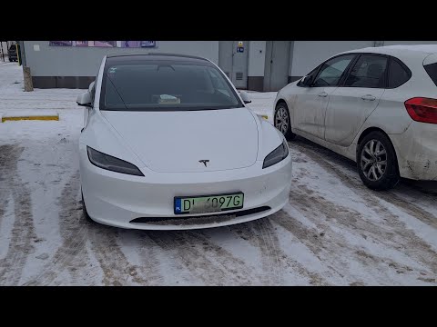 Tesla 3 HL LR AWD - Route Gliwice - Sulechów (in winter) - part II