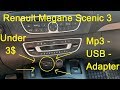 Renault Megane Scenic 3 - Radio USB Mp3 Adapter Install (under 3$)
