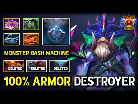 100% BECOME ARMOR DESTROYER OFFLANE Slardar With Permanent Bash Attack Destroys All 7.40b Dota 2