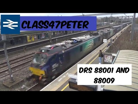 DRS 88001 and 88009 Double Head The Daventry Mossend InterModel Through Stafford 10/1/20
