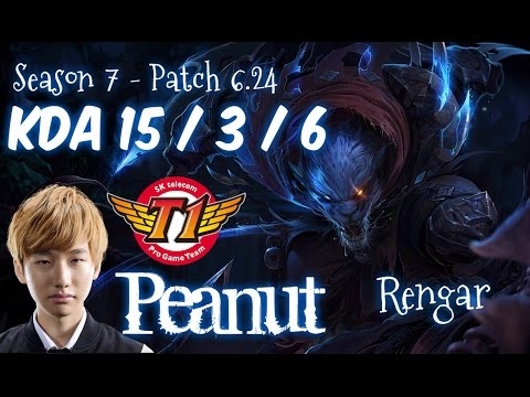 SKT T1 Peanut RENGAR vs HECARIM Jungle - Patch 6.24 KR Ranked