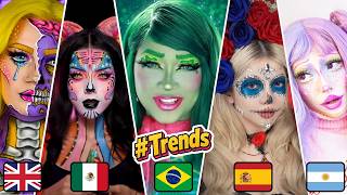 💄TikTok Makeup: Batalha de TRENDS de Países! #tiktok #trends