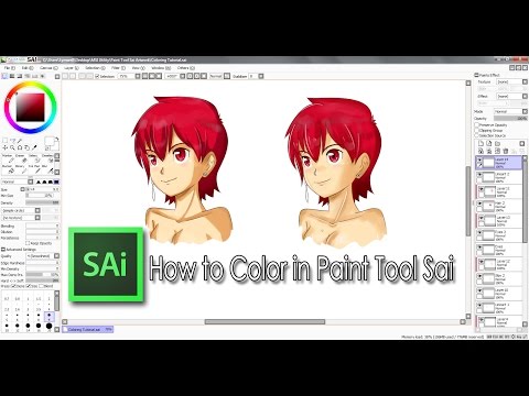 How to color in Paint Tool Sai (Basic Coloring...
