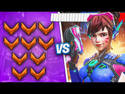 Can a BUFFED Top 500 D.Va defeat *10* Bronze Players?! (Overwatch 2)