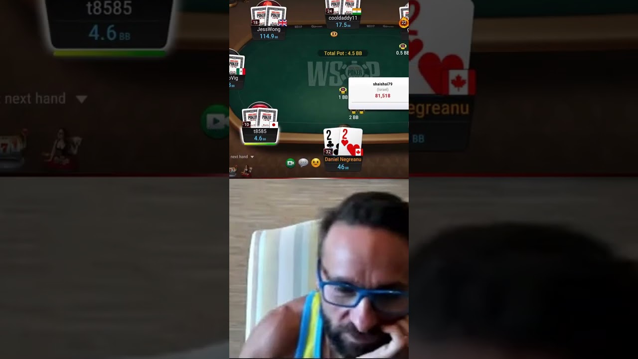 Daniel Negreanu in $5,000 WSOP Online Main Event