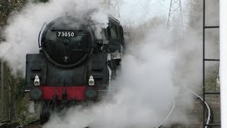 preview picture of video 'A departing tribute to BR 5MT 73050 City of Peterborough'