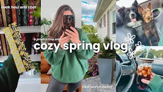 Cozy Spring Vlog 🌼 New Books, Tech Gadgets & Spring Porch Makeover!
