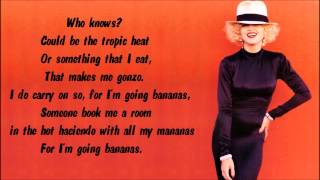 Madonna - I&#39;m Going Bananas Karaoke / Instrumental with lyrics on screen