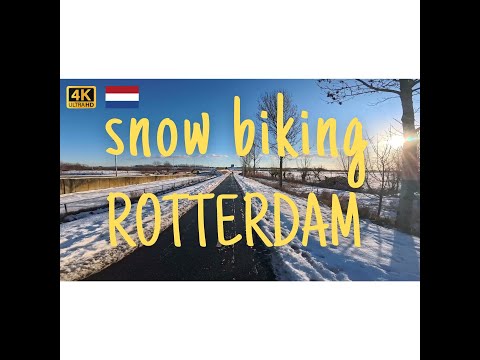 Bike & Metro Ride in a Snowy Netherlands | Commute - Shot in 4K