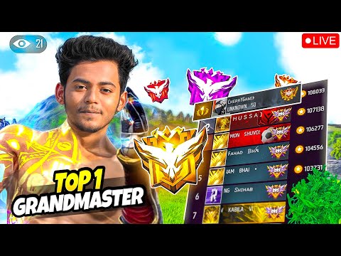 New Grandmaster Top 1 Push V Badge Lobby ❤ FF LIVE ✌ Free Fire LIVE! #ff #freefire #cherrygaming