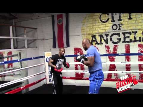 Amir Mansour Doing Pad Work For Dominic "Trouble" Breazeale Fight