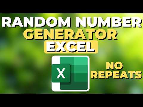 Excel: Create Unique Random Numbers