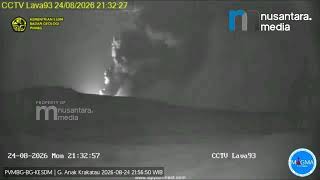 Gunung Anak Krakatau Kembali Erupsi Malam Ini, Muntahkan Abu Vulkanik dan Berstatus Siaga (Level III)