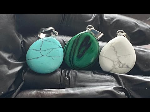 Подарок Девушке Парню Натуральный камень Зеленая Бирюза кулон в форме капли. - фото 1 - id-p2083864018