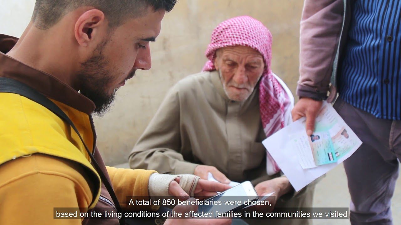 توزيع مواد غذائية في قرية الباسوطة - طريق الحرير - منظمة طريق الحرير