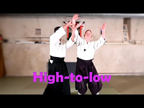 Morotedori iriminage: direct version (high-to-low) - 諸手取り入身投げ - Aikido Virtual Dojo