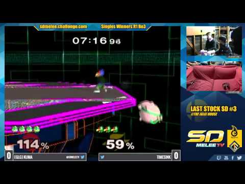 Last Stock SD #3 - [GLG] KumA (Jigglypuff) Vs. Timesink (Falco) SSBM Winners R1 - Melee