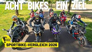 Acht Sportmotorräder im großen Vergleichstest | PS Sportbike des Jahres 2026