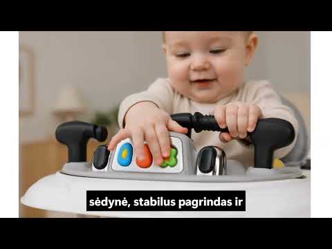 Tavalax daugiafunkcė vaikiška vaikštynė su žaislų skydeliu, reguliuojamu aukščiu ir sulankstomu dizainu video