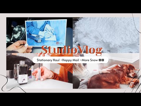 Weekly Studio Vlog |Episode 3 | Stationary Haul, Happy Mail and More Snow😵‍💫