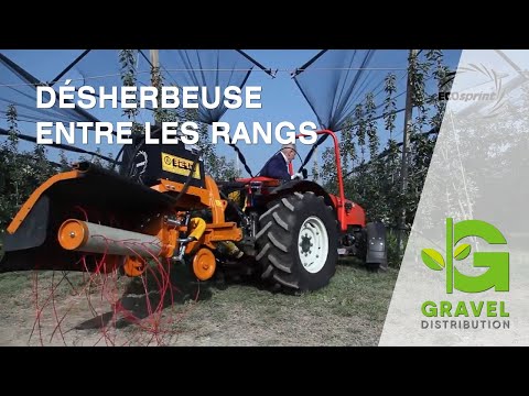 🍎🍐🍇EcoSPRINT/D BERTI Désherbeuse hydraulique BIO entre rangées avec double tête de broyage🍑🍒🍏